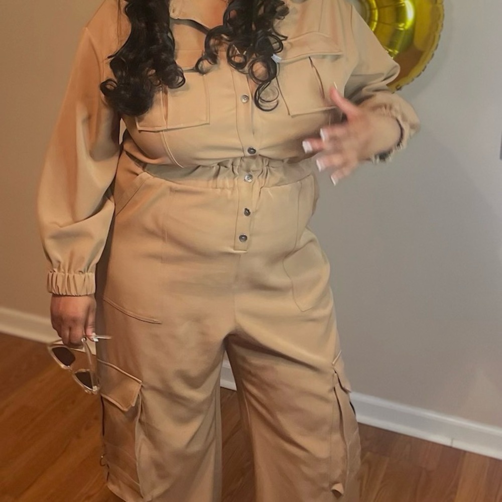 Oversized Tan Women's Jumpsuit